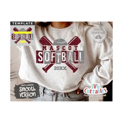 softball svg - softball template - svg - eps - dxf - png - silhouette -  cricut cut file - 0058 - softball team - digital file