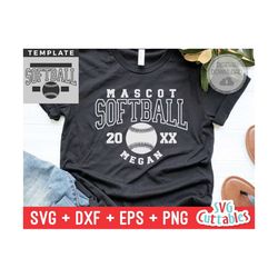 softball svg - softball template - svg - eps - dxf - png - silhouette -  cricut cut file - 0042 - softball team - digital file