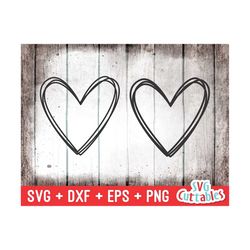 Heart svg - Heart Cut File - Scribble Heart - svg -  dxf - eps - png - Heart Outlined - Silhouette - Cricut - Digital File