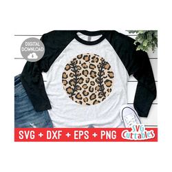 leopard print baseball svg - baseball cut file - svg - dxf - eps -  softball - cricut cut file - silhouette - digital cut file