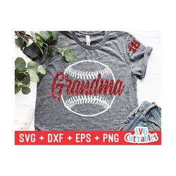 baseball grandma svg - softball grandma - baseball svg - softball svg - cut file - svg - dxf - eps - png - silhouette - cricut  digital file