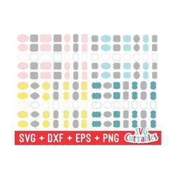 frames svg bundle - labels cut file - vector frames - svg - dxf - eps - png - clipart frames -  silhouette - cricut file - digital files