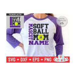 softball svg - softball template - svg - eps - dxf - png - silhouette -  cricut cut file - 0028 - softball mom - digital file