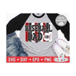 baseball dad svg - baseball cut file - svg - dxf - eps - png - baseball heart brush strokes - silhouette - cricut - digital file