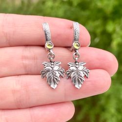 whimsical leaflets earrings, sterling silver, made to order