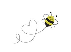 bee embroidery design, 4 sizes, instant download