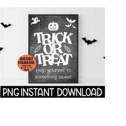 trick or treat sign png, halloween candy sign png, printable halloween trick or treat sign, halloween decor, instant png digital download