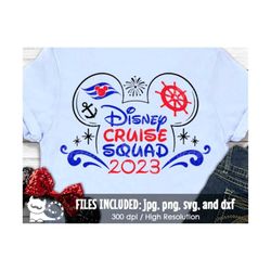 mouse cruise squad 2023 svg, family girls friends crew cruise design, digital cut files svg dxf png jpg, printable clipa