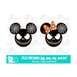 bundle spider jack sally skellington svg, family halloween vacation, digital cut files svg dxf png jpg, printable clipar