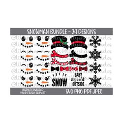 snowman face svg, snowman svg bundle, snowman png, snowman clipart, snowman vector, let it snow svg, snowflake svg, snowman faces svg