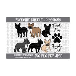 French Bulldog Clipart, Frenchie Svg, French Bulldog Svg, French Bulldog Png, Frenchie Png, Frenchie Mom Svg, French Bulldog Vector