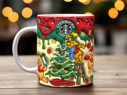 pooh bear coffee 3d inflated christmas mug