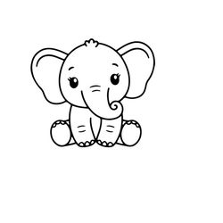 baby elephant svg, cute elephant girl cut file, elephant outline baby, shower girl shirt, bodysuit kawaii animal silhouette, cricut