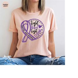 cancer survivor gift, pancreatic cancer awareness gift, purple ribbon month shirt, cancer patient shirt, warrior shirt,