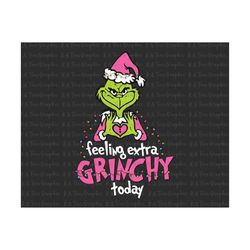 feeling extra grinchy today svg, christmas svg, christmas lights svg, grinchmas christmas svg, christmas pink svg, merry christmas svg