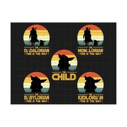 bundle the dadalorian this is the way png, momalorian, the child png, dadalorian and son png, first fathers day, family matching shirt