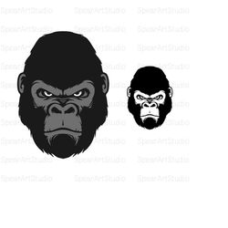 gorilla svg file, gorilla head svg, gorilla clipart, gorilla head clipart, cricut, clipart, cut file, svg file for cricut, gorilla design