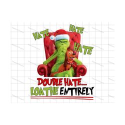 double hate funny christmas png, merry christmas png, xmas png, santa hat png, santa claus png