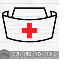 nurse hat - nursing, medical - instant digital download - svg, png, dxf, and eps files included!