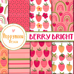 berry bright paper set rainbows and flowers
