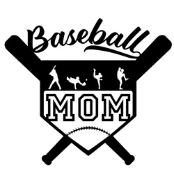 Baseball Svg, Baseball Mom Svg, Baseball Monogram Svg, Crossed Baseball Bats. Vector Cut file for Cricut Svg Png Dxf