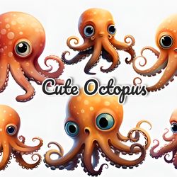 cute octopus watercolor sublimation