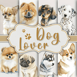 dog lover watercolor collection set