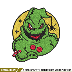 oogie boogie laugh embroidery design, oogie boogie embroidery, halloween design, embroidery file, digital download.