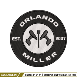 orlando miller installations embroidery design, logo embroidery, logo design, embroidery file, digital download.