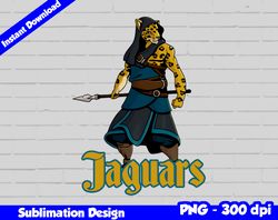 jaguars png, football mascot warrior style, jaguars t-shirt design png for sublimation, sport mascot design