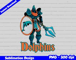 dolphins png, football mascot warrior style, dolphins t-shirt design png for sublimation, sport mascot design