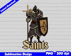 saints png, football mascot warrior style, saints t-shirt design png for sublimation, sport mascot design