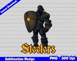 steelers png, football mascot warrior style, steelers t-shirt design png for sublimation, sport mascot design