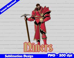niners png, football mascot warrior style, 49ers t-shirt design png for sublimation, sport mascot design