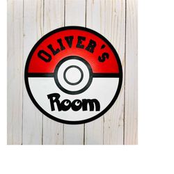 pokeball door hanger | personalized room hanger | pokemon door sign | kids bedroom sign | childrens name sign | pokemon name sign | gift