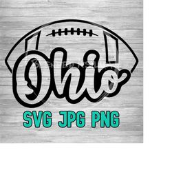 ohio football 001 svg png jpg | ohio football 001 layered vector file | cut file | sublimination | retro style | clip art | digital download