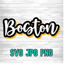 boston 001 svg png jpg | layered vector file | sublimination file | die cutting file | retro style | clip art | digital download