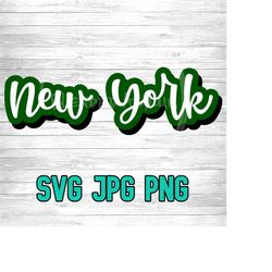 new york 001 svg png jpg | layered vector file | sublimination file | die cutting file | retro style | clip art | digital download