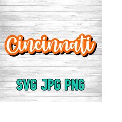 cincinnati 001 svg png jpg | layered vector file | sublimination file | die cutting file | retro style | clip art | digital download