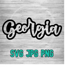 georgia script 001 svg png jpg | georgia cursive handwriting vector | cricut and silhouette file | clipart file | laser engraving file