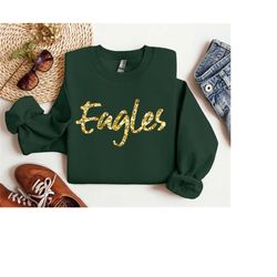 comfort colors eagles crewneck sweatshirt, eagles sweatshirt, eagles apparel, gift for eagles fan, eagles football, gree