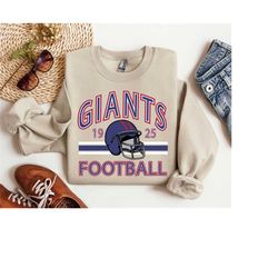 new york giants sweatshirt crewneck, trendy vintage style nfl football shirt for game day tailgaiting