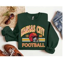 kansas city football sweatshirt, vintage style kansas city football crewneck, football sweatshirt, kansas city hoodie, k