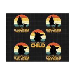 bundle the dadalorian this is the way png, momalorian, the child png, dadalorian and son png, first fathers day, family matching shirt