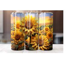 sunflower 20 oz tumbler wrap, sunflower tumbler wrap, sunflower, vibrant wrap, straight template, tapered, sublimation g