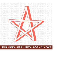 3d star svg, 3d shape svg, 3d design, star clipart, bright stars, twinkle stars, instant download, cricut cut file, silh