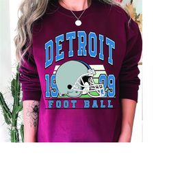 vintage detroit lion football crewneck sweatshirt, detroit football sweatshirt, detroit football crewneck, detroit footb