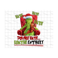 double hate funny christmas png, merry christmas png, xmas png, santa hat png, santa claus png
