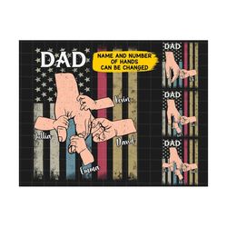 personalized fathers and childs hands america flag png, holding kids and dad hands png, family baby hands png, father's day png