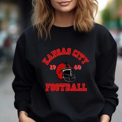 kansas city chiefs sweatshirt, retro style nfl sweatshirt, gameday apparel for kc chiefs, fathers and mothers day gift,